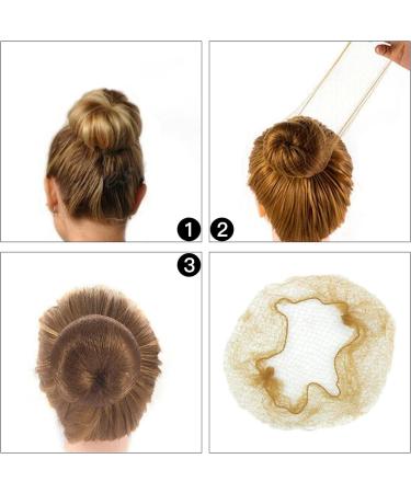 Invisible Hair Nets for Women - 20pcs Blonde Elastic Edge Mesh Hair Bun Nets - Ideal for Ballet, Gymnastics - 50cm/20inch - Buy Online on SooperMarket.com