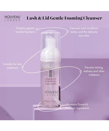 Nouveau Lashes Lash & Lid Gentle Foaming Cleanser Encourages Optimal Lash and Eyelid Hygiene Suitable for Use on Lash Extension Vegan 50 ml (Brush Not Included) - Buy Online on SooperMarket.com