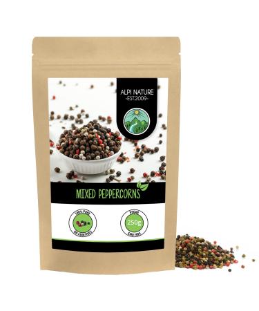 Mixed peppercorns (250g 8.8oz) mixed pepper 100% natural without additives vegan peppercorns colored 250 g (Pack of 1)