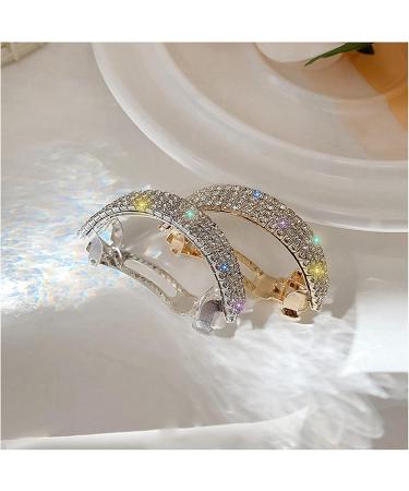 Crystal Hair Clips Barrettes Slides Grips for women Diamante Sparkly Hair Accessories Crystal Hairpins Everyday Wear Prom Party Ponytail Holder Women Girl Birthday Gift (Silver+Gold) - Buy Online on SooperMarket.com