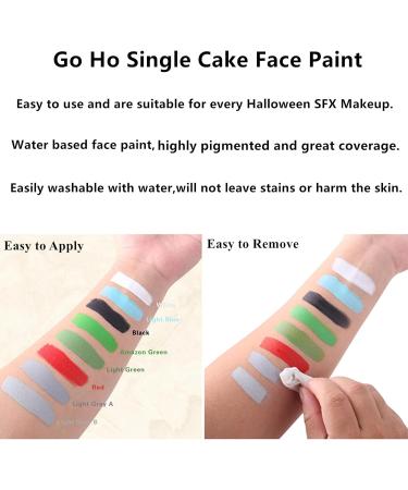 Go Ho White Face Paint 0.88 oz - Safe Water Based Halloween Makeup for Adults & Children - Ideal for Vampire, Skeleton, Clown, Joker SFX Cosplay Costumes - 25g - Buy Online on SooperMarket.com