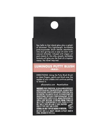 e.l.f. Luminous Putty Blush - Vegan & Cruelty-Free Creamy Blush with Shimmer Finish - Maui - Buy Online on SooperMarket.com