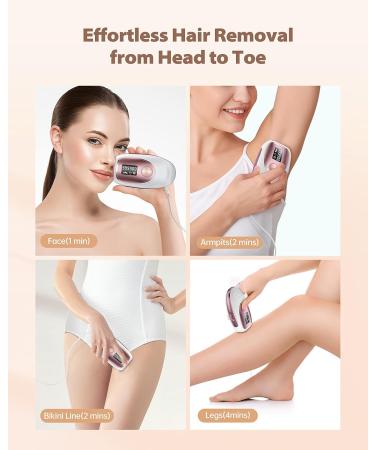 ZKMAGIC IPL Laser Hair Removal Device - Ice Cooling, Painless & Long Lasting with 5 Levels & 999,900 Flashes - Full Body Use (Gold) - Buy Online on SooperMarket.com