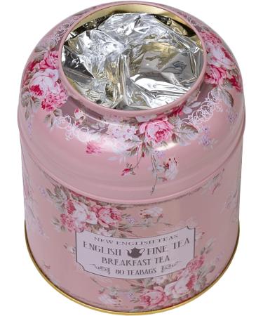 New English Teas Vintage Floral Tea Caddy with 80 English Breakfast Teabags - Buy Online on SooperMarket.com