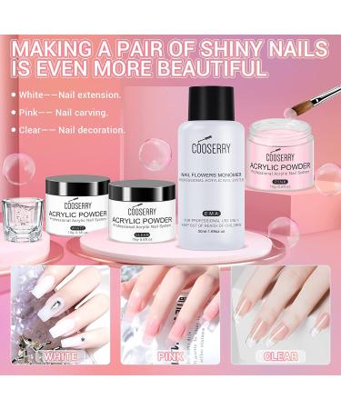 Cooserry Acrylic Nail Kit with Drill and UV Light - Beginner Nail Kit with 3 Colors Powder and Monomer Liquid Set - Buy Online on SooperMarket.com