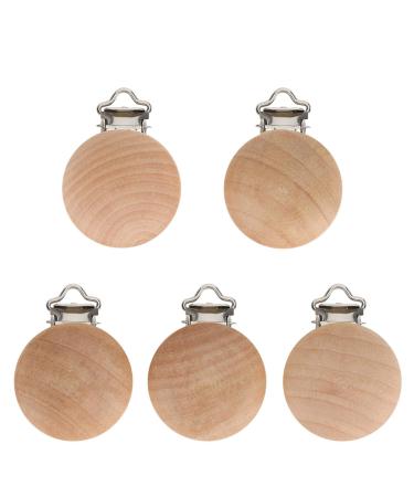 Alvinlite Beech Pacifier Clip 1.18 Inch Toy Strap Clip Small Accessories DIY Pacifier Holder Clip 5pcs
