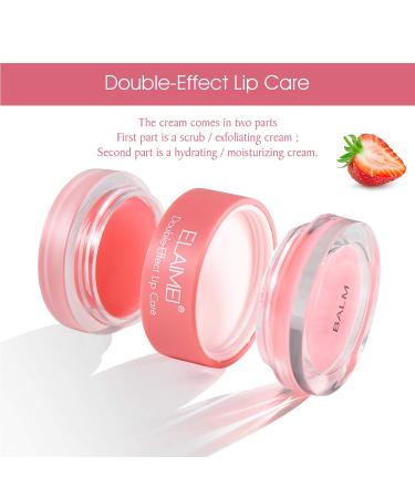 Strawberry Lip Scrub & Sleeping Mask for Overnight Moisture & Repair | Lip Treatment for Peeling, Chapped Skin | Lip Primer & Repair Balm - Buy Online on SooperMarket.com