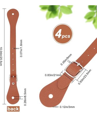 GORGECRAFT 4Pcs Leather Spur Straps Adjustable Boot Strap Western Man Woman Single Ply Leather Horizons Spur Straps with Zinc Alloy Clasp for Equestrian Supplies Thigh High Boots Chocolate - Buy Online on SooperMarket.com