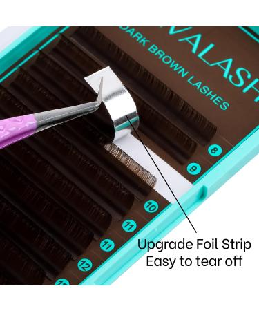 VAVALASH Dark Brown Eyelash Extensions | 0.03mm to 0.07mm Volume Lashes | C D Curl Mixed Lengths 8-15mm | Premium Colored Lash Extensions - Buy Online on SooperMarket.com
