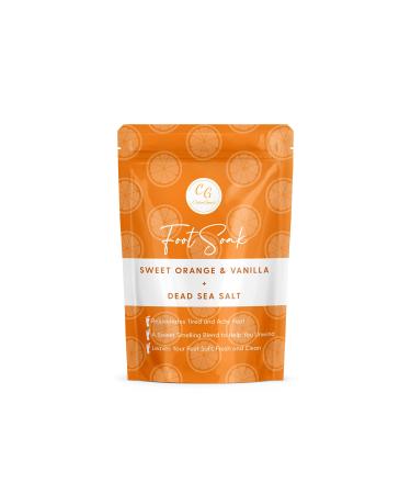 CalmGenix Foot Soak for Foot Spa with Tea Tree Oil Dead Sea Salt and Essential Oils | Sweet Orange & Vanilla Fragrance | Foot Soak for Hard Skin | Nail Soak Foot Exfoliator | Fungal Nail Feet Care