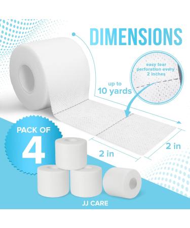 JJ CARE Soft Surgical Tape - 2 Inch x 10 Yards, Pack of 4 - Latex-Free & Hypoallergenic Medical Cloth Tape - Buy Online on SooperMarket.com