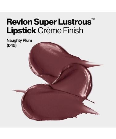 Revlon Super Lustrous Lipstick Naughty Plum (045) - Moisturizing High Impact Lipcolor with Vitamin E and Avocado Oil - 0.15 oz - Buy Online on SooperMarket.com
