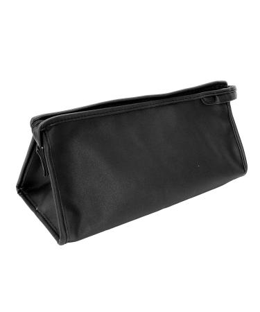 Portable Hair Dryer Storage Bag Travel Hair Dryer Bag PU Leather Carry Bag with Hanging Hook (Black)