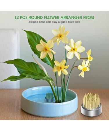 24Pcs Japanese Mini Kenzan Ikebana Flower Frogs - 23mm Diameter Floral Pin Holder for Plant Decoration and Arrangement - Buy Online on SooperMarket.com
