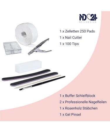 ND24 NAILDESIGN Geln gel Starter Set Premium - Complete UV Gel Nail Kit for Beginners | Includes UV Lamp French Gel & More - Made in Germany - Buy Online on SooperMarket.com
