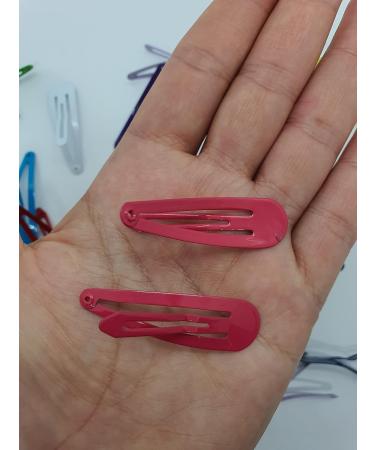 6 PCS Pink Metal Snap Hair Clips 5CM - Hair Grip Pins Set - Buy Online on SooperMarket.com