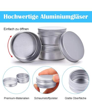 Aluminium Jar Travel Cream Jar with Lid Aluminium Empty Jar Cream Jar Empty Jar for Lip Balm Cosmetic Cream Mini Candles - Buy Online on SooperMarket.com