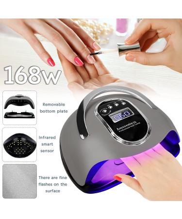 Amzeeniu 168W Nail Dryer Lamp - Professional UV LED with Infrared Sensor & 4 Timer Settings for Gel Nails - Ideal for Home & Salon Use - Buy Online on SooperMarket.com