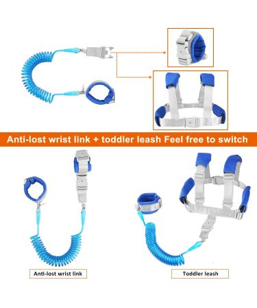 Baby Anti Lost Wrist Link - 2 in 1 Dark Blue Safety Walking Leash for Kids - Upgraded Safety Locks Included - Buy Online on SooperMarket.com