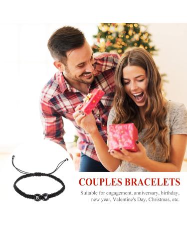 SHERCHPRY 3pcs Black and White Heart Bracelet rope bracelets heart bracelet for couples Beads Heart Bracelet Matching friendship bracelet lovers universal black rope the Letter Is Acrylic - Buy Online on SooperMarket.com