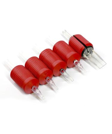 BEZTAT 25mm Ultra Premium Clear Disposable Tubes - 20 Pack with Red Soft Silicone Grip, 1 Inch Round Tip (5RT) - Buy Online on SooperMarket.com