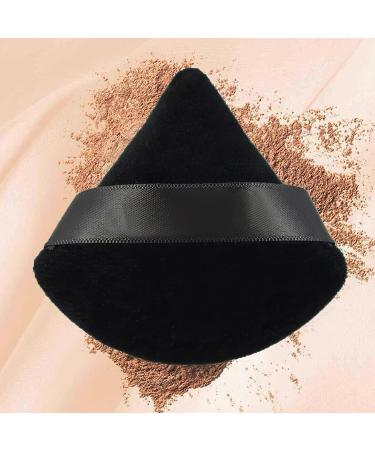 2 Pcs Powder Puff Face Triangle Make Up Sponges Soft Reusable Triangle Sponges with Strap for Loose Body Eyes Cosmetic Foundation Wet Dry Beauty Makeup Tool Puffs Setting Cushion Large Soft Black black 1 - Buy Online on SooperMarket.com