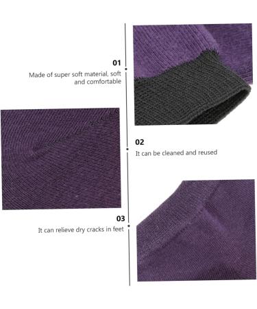 HAPINARY 5 Pairs Moisturizing Socks Heel Sleeves Feet Lotion Slipper Socks Silicone Gel Foot Lotion Cracked Heel Socks Summer Socks Gel Sock Anti Slip Socks Foot Protector Purple Cotton - Buy Online on SooperMarket.com