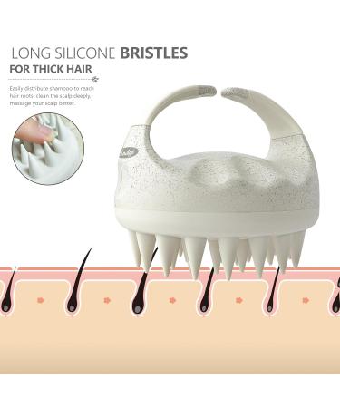 Sndyi Scalp Massage Brush - 2PCS Silicone Shampoo Brush for Dandruff Relief & Hair Growth | Wet & Dry Use - Red & Beige - Buy Online on SooperMarket.com
