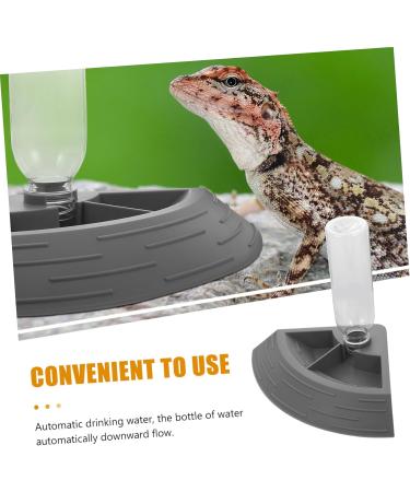 BELLIFFY Turtle Drinker Auto Feeder Reptile Food Bowl Automatic Reptile Feeder Automatic Waterer Pet Plastic 17.00X17.00X3.50CM Grey - Buy Online on SooperMarket.com