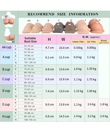 Buy Icever Silicone Breast Prostheses - Realistic Cotton-Filled E Cup Perfect for Crossdressers Cosplay & Transgender Size S-E Cup Beige - Buy Online on SooperMarket.com