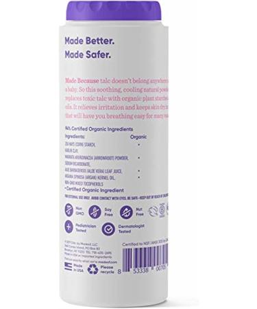 Organic Corn Starch Baby Powder for Sensitive Skin - NSF Organic Certified - Made in USA - Fragrance-Free - 3.4oz (Pack of 2) - Buy Online on SooperMarket.com