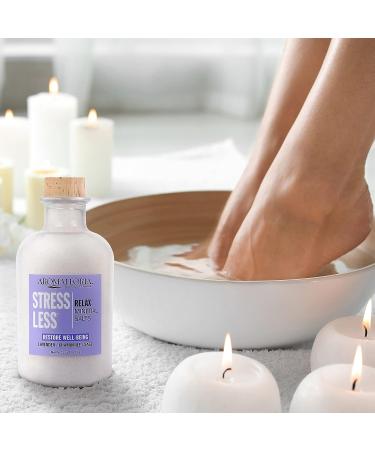 Aromafloria Stress Less Relax Mineral Salts - Lavender, Chamomile, Sage Aromatherapy Soaking Relief - 23 oz Bottle for Men & Women - Buy Online on SooperMarket.com