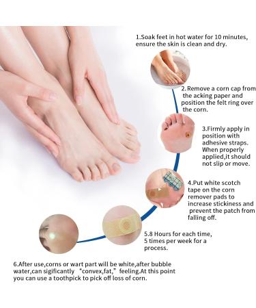 MQUPIN Corn Remover Pads Wart Remover Pads Foot Corn Remover Pads Plantar Wart Removal Corn Callus Remover Penetrates and Removes Common and Plantar Warts with Hole Callus Stops Wart Regrowth (24 PCS) - Buy Online on SooperMarket.com