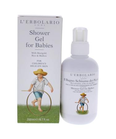 L'Erbolario Shower Gel For Babies - Extremely Delicate Cleansing Base - Ideal For Children s Sensitive Skin - Enriched With Rice Proteins - Made With Protective And Softening Extracts - 6.7 Oz