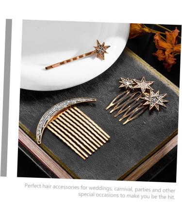 PLAFOPE 1 Set Star Moon Hairpin Hair Accessories Hair Barrettes Hair Side Comb Clip Star Barrettes Star Hairpins Wedding Side Comb Star Hair Clips Hair Clip Side Comb Hair Pin Hair Comb - Buy Online on SooperMarket.com