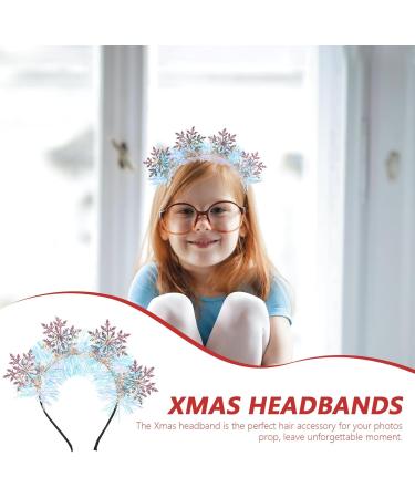 Christmas Snowflake Headbands Glitter Tinsel Headbands Sparkling Christmas Hair Hoop Headpiece Xmas Holiday Favors for Women Costume Pink - Buy Online on SooperMarket.com