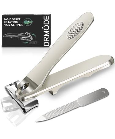 DR. MODE Nail Clippers Easy Grip 360 Degree Rotary Toenail Clippers for Men Seniors  Ultra Sharp Stainless Steel Long Handle Fingernail Clippers Heavy Duty Large Nail Cutters Trimmer with Nail File
