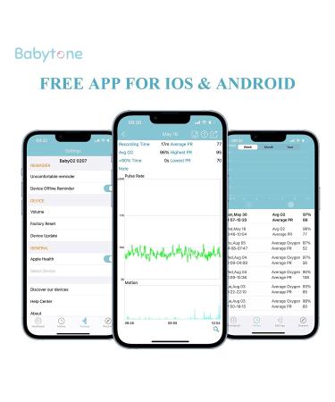 Babytone Baby Sleep Monitor S1: Track Heart Rate, Oxygen Level & Movement | Wearable Foot Monitor with Bluetooth | Free APP | 0-36 Months Infant's Sleep - Buy Online on SooperMarket.com