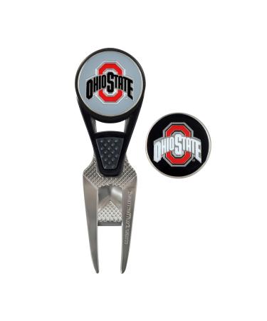 Team Effort Collegiate CVX Ball Mark Repair Tool & 2 Ball Markers Ohio State Buckeyes