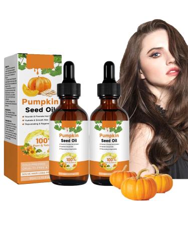 Pumpkin Seed Oil for Hair Pumpkin Seed Oil for Hair Growth Cold Pressed Aromatherapy Massage Oil Organic Pumpkin Seed Oil for Hair Growth Repair of Damaged Hair for Men and Women (2 Pieces) 2 pieces.