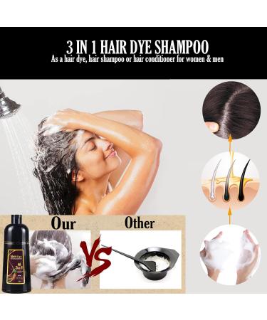 Buy 3 in 1 Hair Dye Shampoo - Instant Herbal Chestnut Brown Color for Men & Women - Hair Dye Shampoo & Conditioner - Buy Online on SooperMarket.com