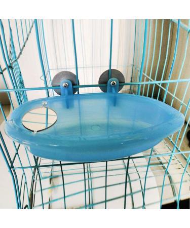 SHINYLYL Bird Bath Tub Bowl Hanging Toy for Parrot Budgie Cockatiel Cage (Blue) - Buy Online on SooperMarket.com