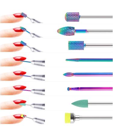 MAQUITA 8pcs Tungsten Steel Electric Nail Drill Bits Set - Manicure Pedicure Kit for Home Salon Use - Buy Online on SooperMarket.com