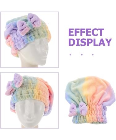 NOLITOY Quick Dry Hair Towel Wrap for Women - Cute Bowknot Design Super Absorbent for Curly & Thick Hair Colorful Elastic Hair Cap - Buy Online on SooperMarket.com