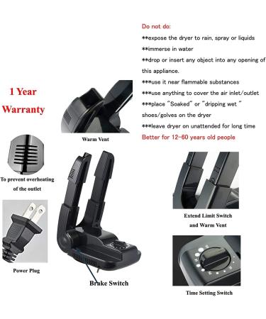 Manledio Portable Electric Shoe Glove Boot Dryer & Warmer with Folding Drying Rack - Buy Online on SooperMarket.com