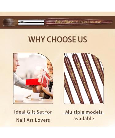 Acrylic Nail Art Brush Size 16 | 100% Pure Kolinsky Hair Oval Nail Brush for Professional Acrylic Application | DIY Home Salon Nail Extension Tool - Buy Online on SooperMarket.com