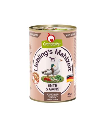Granatapet Liebling's meal duck wet food for dogs dog food without grain & without sugar additives single feed 6 x 400 g duck 400 g (6 Pack)