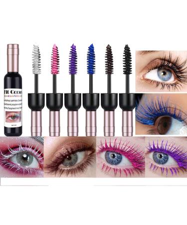 PhantomSky 6 Colors Waterproof Colored Mascara Set for Eyelash  4D Lash Mascara with Folding Eyelash Comb Brush - Lengthening  Long-Lasting  Volumizing  Natural Eye Makeup  Cat Eye Primer Eyes Makeup