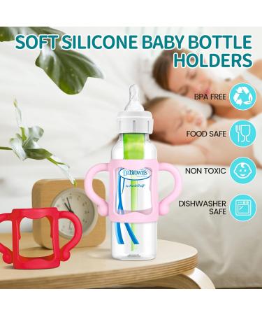 Dr. Brown Narrow Baby Bottle Handles - Easy Grip Bottle Holder for Baby Transition - BPA-Free Silicone - Pack of 4 - Buy Online on SooperMarket.com