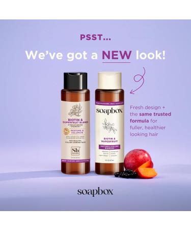 Soapbox Biotin & Superfruit Shampoo & Conditioner Set | Vegan Sulfate-Free Paraben-Free Color Safe Hair Care | 16 oz Each - Buy Online on SooperMarket.com